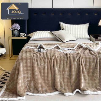 Patura Cocolino Premium cu Bordura Impletita, 200 x 230cm - Cappuccino - JoJo Home - PUF182440