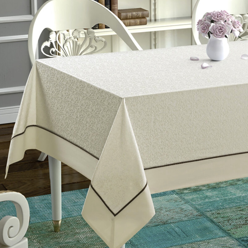 Fata de Masa de Lux din Policoton cu Paspoal, Diverse Marimi, Crem - Daisy - PUF177939 - imagine 2