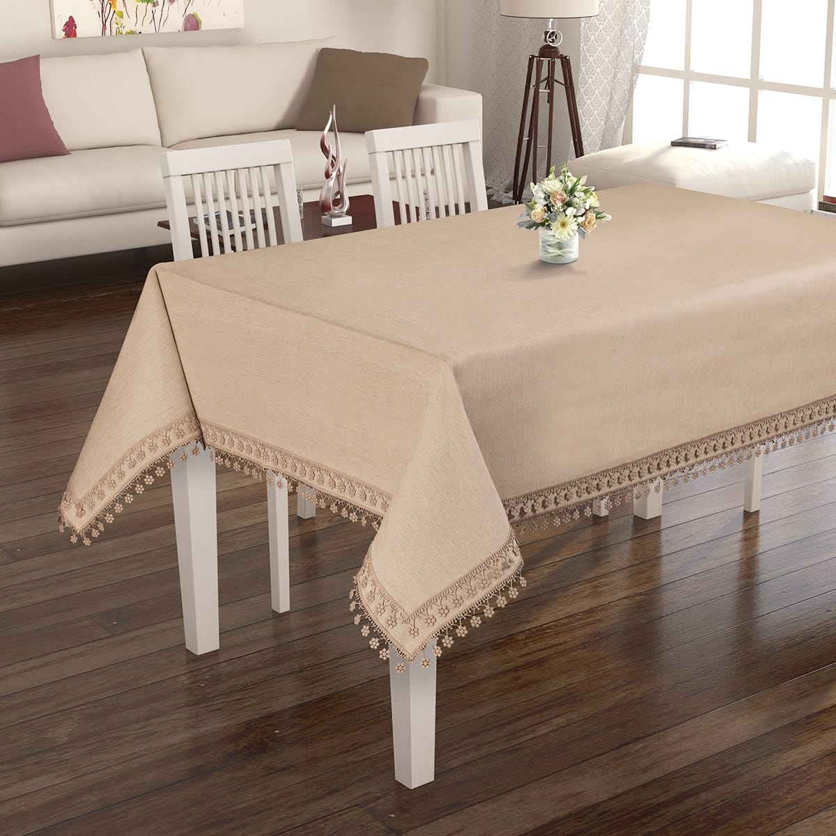 fata de masa elegante din in cappuccino