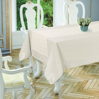 fata de masa joie cu runner culoare crem 160 x 220 aproape