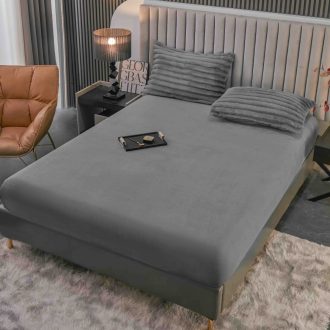 lenjerie cocolino cu dungi cearceaf cu elastic - gri cearceaf