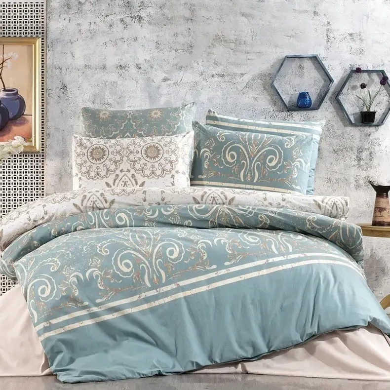 Lenjerie ranforce bleu cu crem