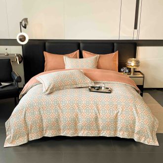 lenjerie la cutie din finet gri portocalie cu ornamente