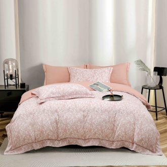 lenjerie la cutie din finet roz cu floricele albe