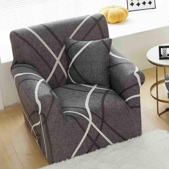 fotoliu gri cu dungi