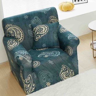 fotoliu verde cu frunze ornamentale