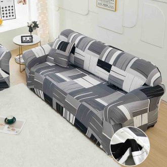 husa canapea gri model abstract single