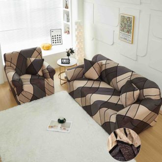 husa canapea maro cu carouri