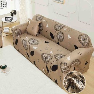 husa canapea maro cu flori single