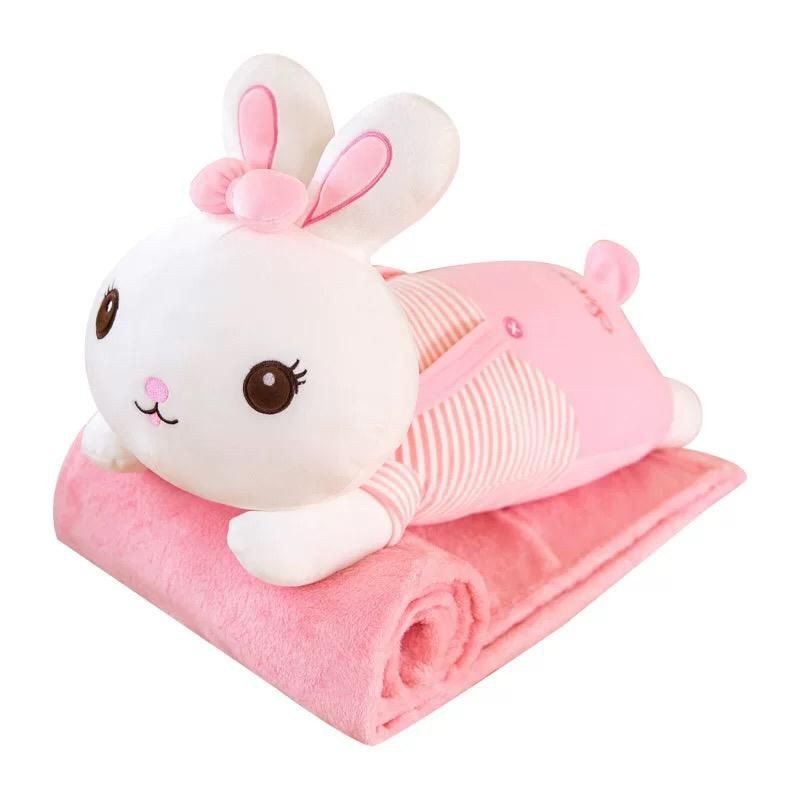 jucarie de plus cu paturica pink rabbit