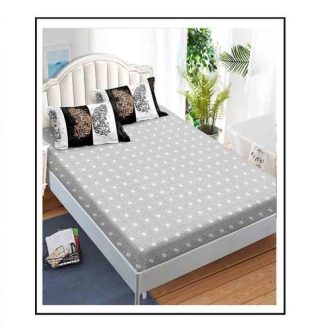 lenjerie alb negru cu ornamente aurii - cearceaf de pat