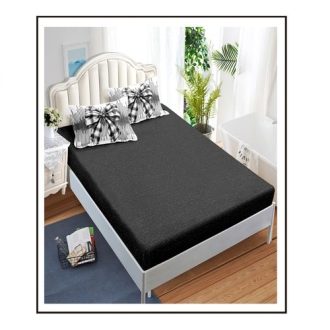 lenjerie de pat alb negru cu fundite - cearceaf de pat