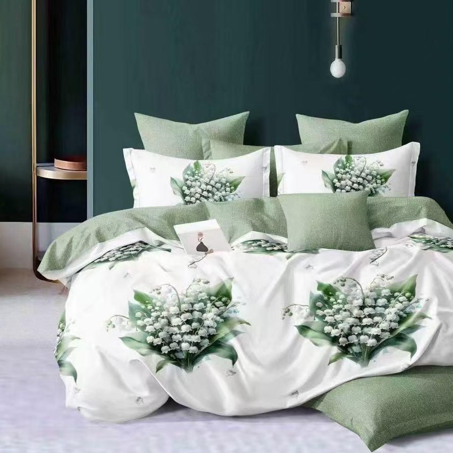 lenjerie alb verde cu ghiocei